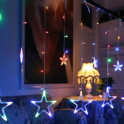 220V EU Plug LED Star Light Christmas lights Indoor/Outdoor Decorative Love Curtains Lamp For Holiday Wedding Party lighting(Colourful)-garmade.com