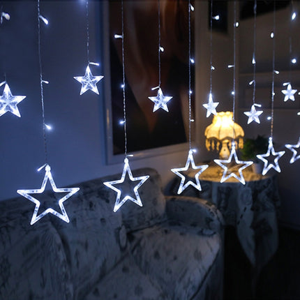 220V EU Plug LED Star Light Christmas lights Indoor/Outdoor Decorative Love Curtains Lamp For Holiday Wedding Party lighting(Colourful)-garmade.com