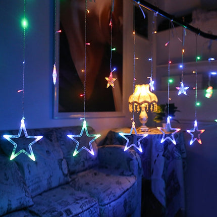 220V EU Plug LED Star Light Christmas lights Indoor/Outdoor Decorative Love Curtains Lamp For Holiday Wedding Party lighting(Warm White)-garmade.com
