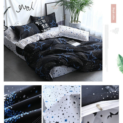 Bedding Set Luxury Family Set Sheet Duvet Cover Pillowcase, Size:2m Four-piece bedsheet(Star)-garmade.com