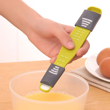 Double-Head Nine-Speed Adjustable Kitchen Measuring Spoon(Green)-garmade.com