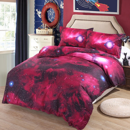 Bedding Sets Universe Outer Space Themed Bed Linen 3D Galaxy Duvet Cover, Size:200x230 (4 pcs)(xk001)-garmade.com