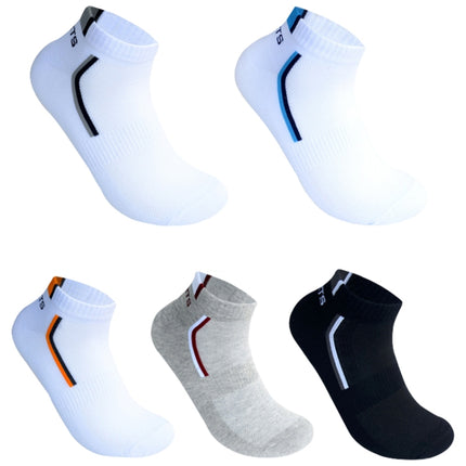 5 Pairs Cotton Socks Men&#39;s Solid Color Fashion Male Boat Socks(Grey)-garmade.com
