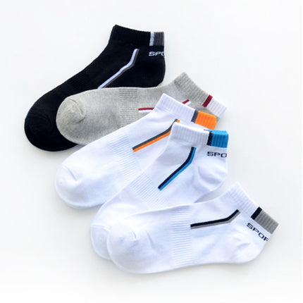 5 Pairs Cotton Socks Men&#39;s Solid Color Fashion Male Boat Socks(Black)-garmade.com