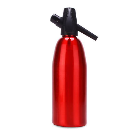 Manual Soda Siphon CO2 Dispenser Water Bubble Generator Cool Drink Cocktail Soda Machine Aluminum Bar DIY Soda Maker, Capacity: 1L(Red)-garmade.com