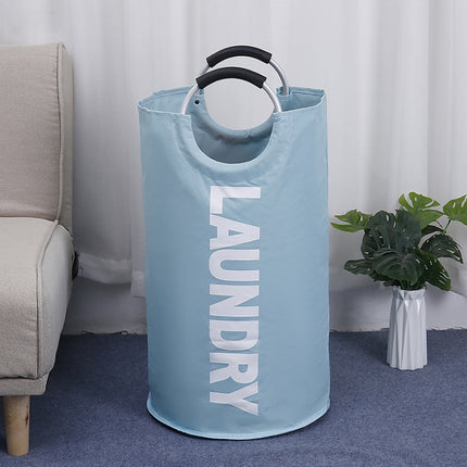 Portable Waterproof Hamper Dirty Clothes Large Collapsible Washing Laundry Basket Bag(Light Blue)-garmade.com