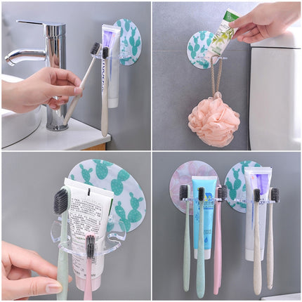 Plastic Toothbrush Holder Toothpaste Storage Tooth Brush Dispenser(WHITE)-garmade.com