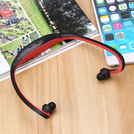S9 Wireless Sports Bluetooth Earphones for iPhone Huawei XiaoMi Phone, Support TF / SD Card & Microphone(Red)-garmade.com