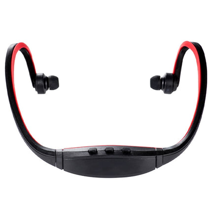 S9 Wireless Sports Bluetooth Earphones for iPhone Huawei XiaoMi Phone, Support TF / SD Card & Microphone(Red)-garmade.com