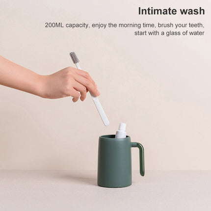 Household Wash Cup Portable Transparent Handle Mouthwash Cup(Green)-garmade.com