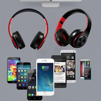 HIFI Stereo Wireless Bluetooth Headphone for Xiaomi iPhone Sumsamg Tablet, with Mic, Support SD Card & FM(Green black)-garmade.com