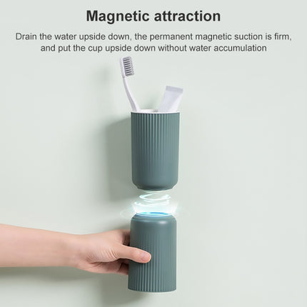 Magnetic Toothbrush Mouthwash Cup Creative Toothbrush Set Wash Cup(Blue)-garmade.com