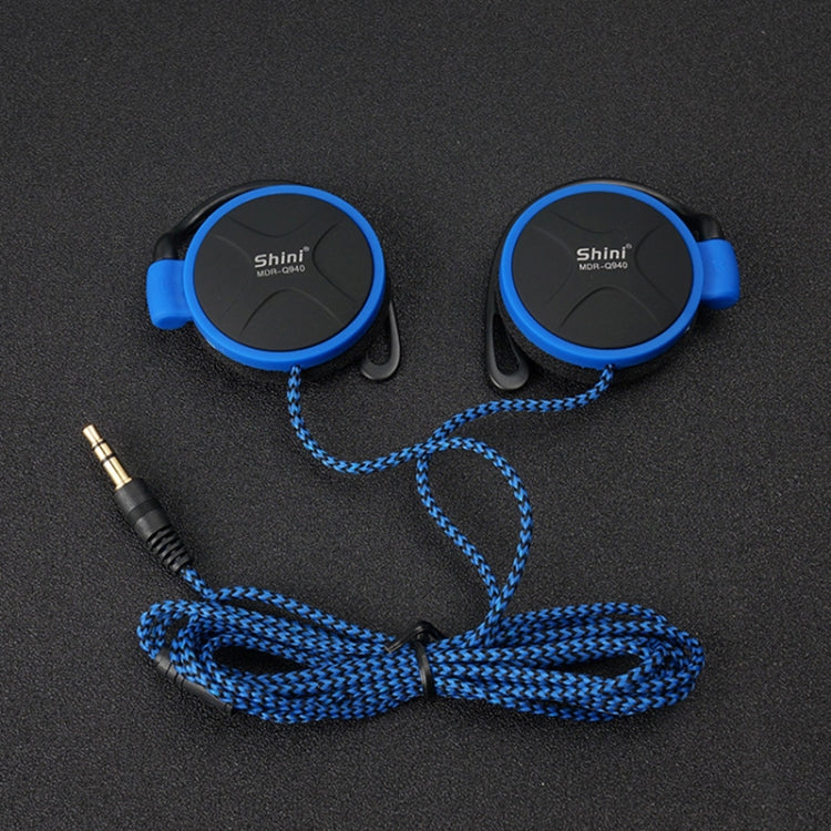 Shini Q940 3.5mm Super Bass EarHook Earphone for Mp3 Player Computer Mobile(Blue No Mic)-garmade.com