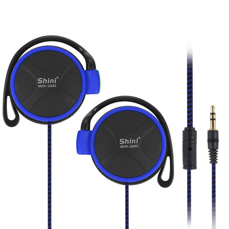 Shini Q940 3.5mm Super Bass EarHook Earphone for Mp3 Player Computer Mobile(Blue No Mic)-garmade.com