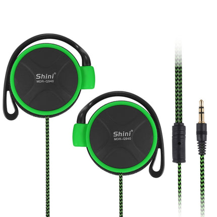 Shini Q940 3.5mm Super Bass EarHook Earphone for Mp3 Player Computer Mobile(Green No Mic)-garmade.com