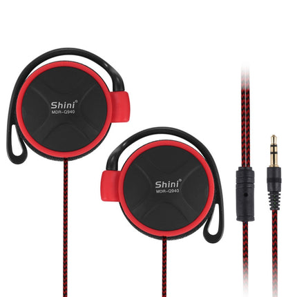 Shini Q940 3.5mm Super Bass EarHook Earphone for Mp3 Player Computer Mobile(Red No Mic)-garmade.com