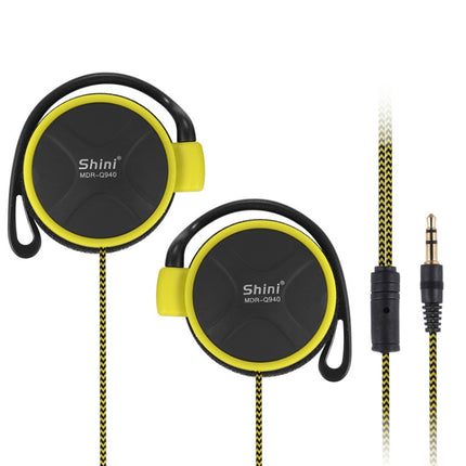 Shini Q940 3.5mm Super Bass EarHook Earphone for Mp3 Player Computer Mobile(Yellow No Mic)-garmade.com