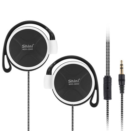 Shini Q940 3.5mm Super Bass EarHook Earphone for Mp3 Player Computer Mobile(White No Mic)-garmade.com