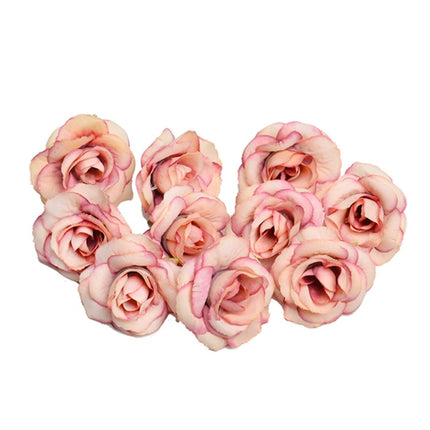 10 Sets 4cm Artificial Flower Silk Rose Flower Head for Wedding Party Home Decoration(Orange)-garmade.com