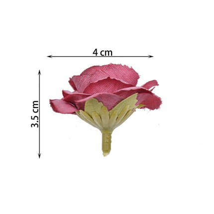 10 Sets 4cm Artificial Flower Silk Rose Flower Head for Wedding Party Home Decoration(Pink)-garmade.com