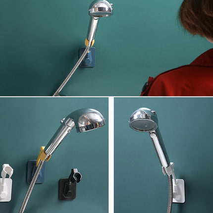 2 PCS Multifunctional Adjustable Shower Bracket Bathroom Paste-type Shower Nozzle Base(White)-garmade.com