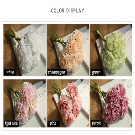 5 Heads Fake Flowers Artificial Flowers Peony Bouquet for Wedding and Home Decoration(Champagne)-garmade.com
