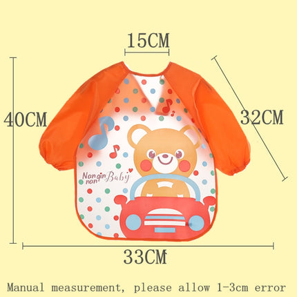 Baby Bibs Waterproof Long Sleeve Apron, Size:One Size(Blue Betterfly)-garmade.com