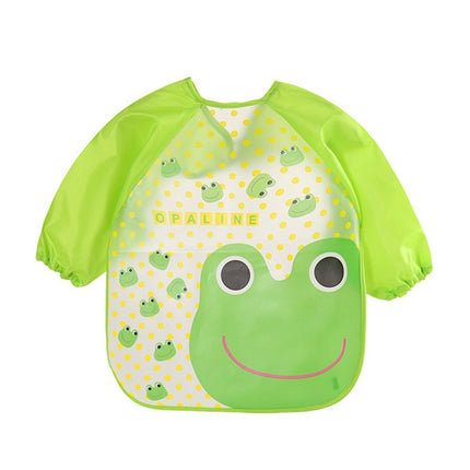 Baby Bibs Waterproof Long Sleeve Apron, Size:One Size(Frog)-garmade.com