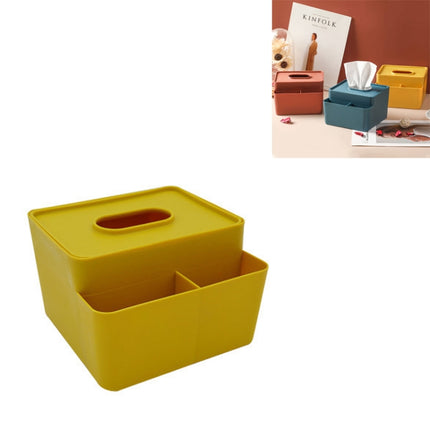 6 PCS Simple Plastic Multifunctional Tissue Box Home Office Desk Storage Drawer Tray(Yellow)-garmade.com