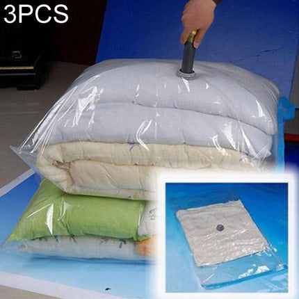 3 PCS Hot Vacuum Bag Storage Organizer Transparent Border Foldable Extra Large Seal Compressed Travel Saving Space Bags(40x60cm)-garmade.com