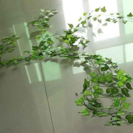 12 PCS 2.4M Artificial Ivy Green Leaf Garland Plants Vine Fake Home Decor PlasticFlower Rattan String-garmade.com