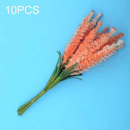 10 PCS DIY Wreath Material Artificial Flowers PE Mini Lavender Wedding Home Decoration(Orange)-garmade.com