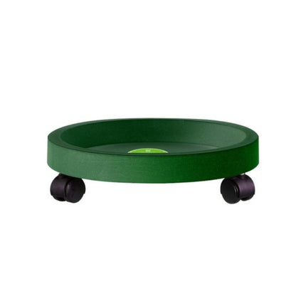 Universal Round Wheels Pot Tray Easy Moving Plant Pot Tray Garden Plate Plastic Stand(Green)-garmade.com