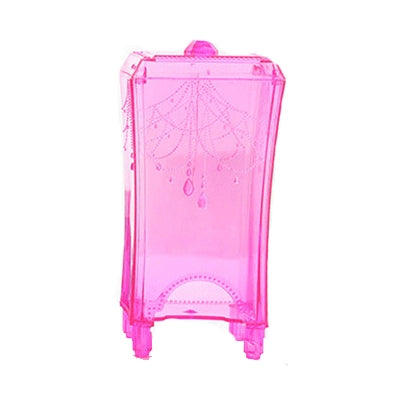 Desktop Cotton Pad Storage Box Plastic Transparent Box(Pink)-garmade.com
