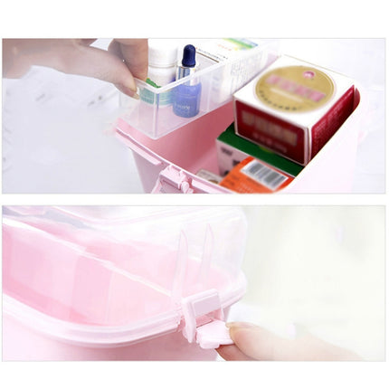 Multifunctional Transparent Plastic Cosmetic Storage Box Household Supplies Storage Pill Box(White)-garmade.com