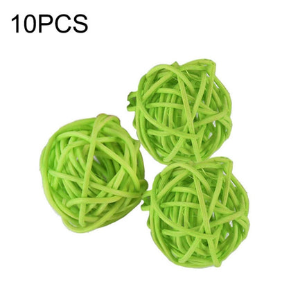 10 PCS Artificial Straw Ball For Birthday Party Wedding Christmas Home Decor(Green)-garmade.com