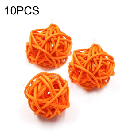 10 PCS Artificial Straw Ball For Birthday Party Wedding Christmas Home Decor(Orange)-garmade.com