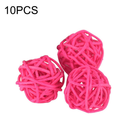 10 PCS Artificial Straw Ball For Birthday Party Wedding Christmas Home Decor(Pink)-garmade.com
