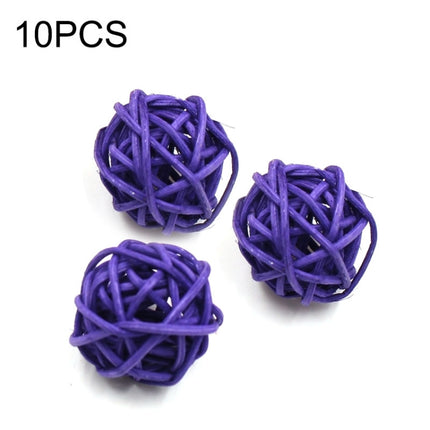 10 PCS Artificial Straw Ball For Birthday Party Wedding Christmas Home Decor(Purple)-garmade.com