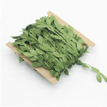 5 PCS Cloth Leaf Garland Decoration Accessories Green Leaf Cane Leaf Simulation DIY Garland Material, Size:10 Meters / Card-garmade.com