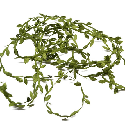 5 PCS Cloth Leaf Garland Decoration Accessories Green Leaf Cane Leaf Simulation DIY Garland Material, Size:10 Meters / Card-garmade.com