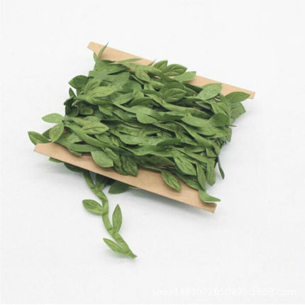 10 PCS Cloth Leaf Garland Decoration Accessories Green Leaf Cane Leaf Simulation DIY Garland Material, Size:5 Meters / Card-garmade.com