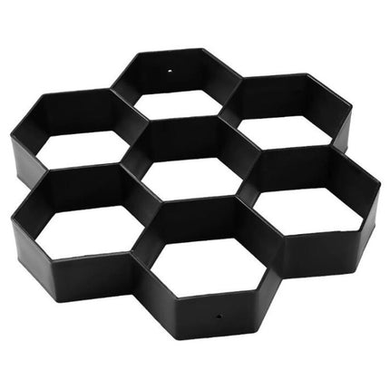 Plastic Floor Mold Ultralight DIY Garden Paving Hexagonal Fancy Mould(Black)-garmade.com