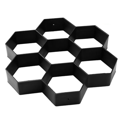 Plastic Floor Mold Ultralight DIY Garden Paving Hexagonal Fancy Mould(Black)-garmade.com