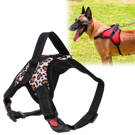 For Small Medium Large Dogs Pet Walking Chest Strap, Size:L(Leopard)-garmade.com