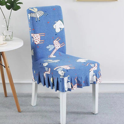 Home Stretch Printed One-piece Dining Table Chair Cover(Animal World)-garmade.com