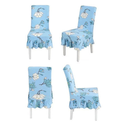 Home Stretch Printed One-piece Dining Table Chair Cover(Warbler)-garmade.com