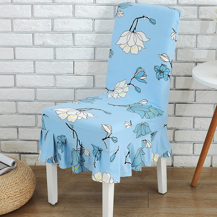 Home Stretch Printed One-piece Dining Table Chair Cover(Warbler)-garmade.com
