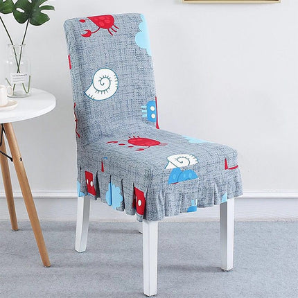 Home Stretch Printed One-piece Dining Table Chair Cover(Ocean World)-garmade.com