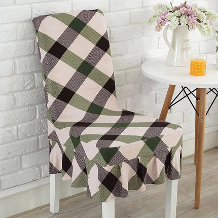 Home Stretch Printed One-piece Dining Table Chair Cover(Fashion Life)-garmade.com